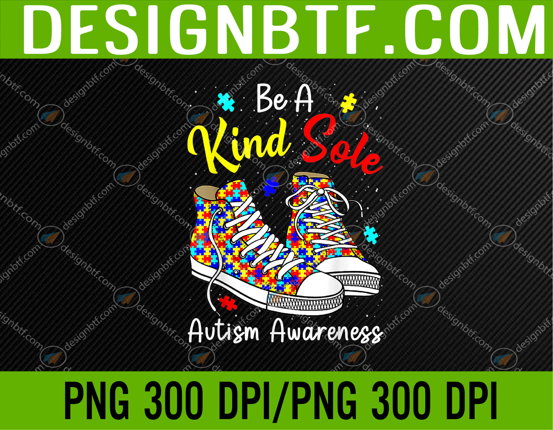 Be A Kind Sole Autism Awareness Rainbow Trendy Puzzle Png Digital