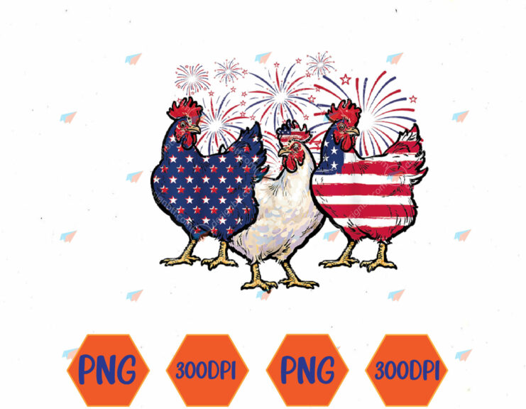 Fourth Of July Funny Chicken Farmer American Flag Patriotic Svg Eps