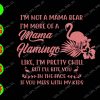 WATERMARK 01 98 I'm not a mama bear I'm more of a Mama flamingo like, I'm pretty chill but I'll bite you in the face svg, dxf,eps,png, Digital Download