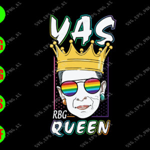 s7334 01 Yas RBG Queen svg, dxf,eps,png, Digital Download
