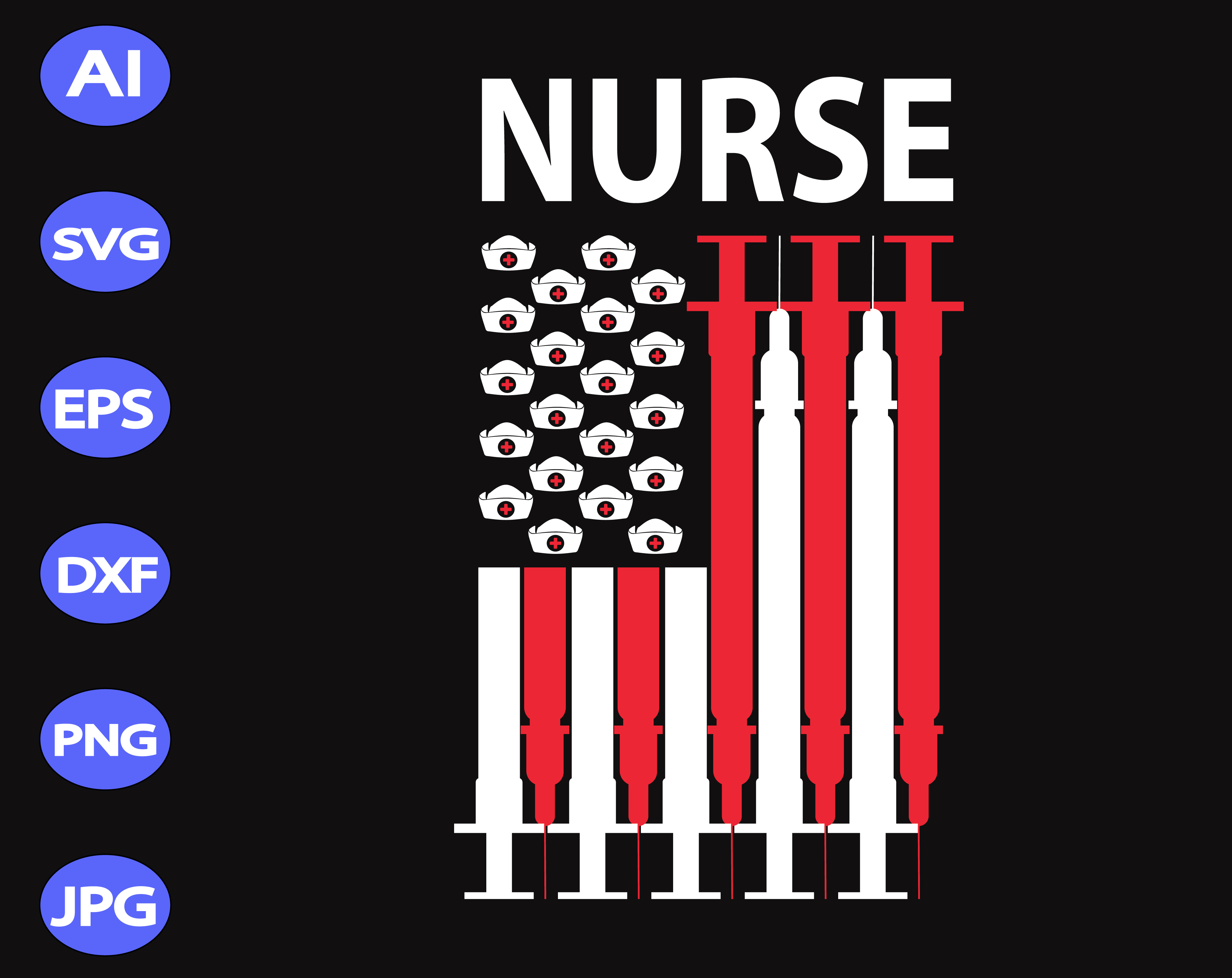 Download Nurse Svg America Flag Dxf Eps Png Digital Download Designbtf Com