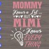 S5872 scaled Mommy know a lot but Mimi know every thing svg, dxf,eps,png, Digital Download