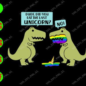 WATERMARK 01 139 Dude, did you eat the last unicorn? No! svg, dxf,eps,png, Digital Download