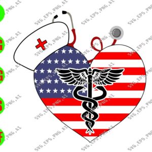 WATERMARK 01 221 Nurse svg, Nurse USA Flag dxf,eps,png, Digital Download