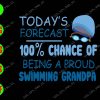 WATERMARK 01 30 Today's Forecast 100% Chance Of Being A Proud Swimming Grandpa svg, dxf,eps,png, Digital Download