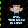 WATERMARK 01 36 Owl you need a love svg, dxf,eps,png, Digital Download