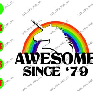 WATERMARK 10 Awesome Since 79 svg, dxf,eps,png, Digital Download