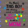 WTM 01 104 So, there's this boy who will always have a piece of my heart he calls me mom svg, dxf,eps,png, Digital Download