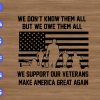 WTM 01 113 We don't know them all but we owe them all we support our veterans make america great again svg, dxf,eps,png, Digital Download