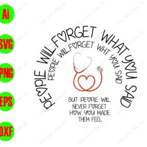 WTM 01 24 People Will Forget What You Said People Will Forget What You Did But People Will Never Forget How You Made Them Feel svg, dxf,eps,png, Digital Download