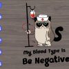 WTM 01 277 scaled My Blood Type Is Be Negative svg, dxf,eps,png, Digital Download