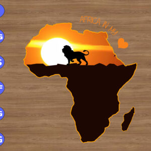 WTM 01 3 Africa In My Heart svg, dxf,eps,png, Digital Download