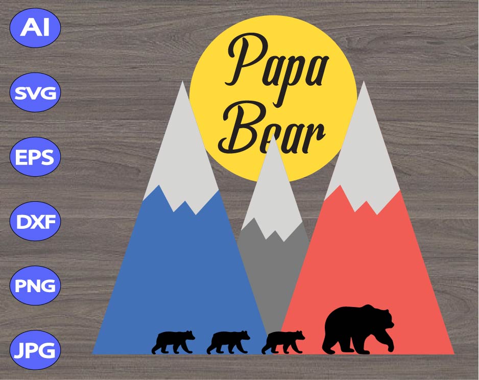 Download Papa Bear Svg Bear Family Svg Dxf Eps Png Digital Download Designbtf Com