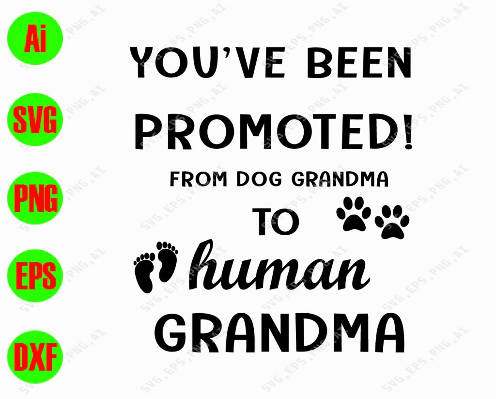 Download You're been promoted From dog grandma to human grandma svg ...