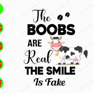 s6186 01 The Boobs Are Real The Smile Is Fake svg, dxf,eps,png, Digital Download