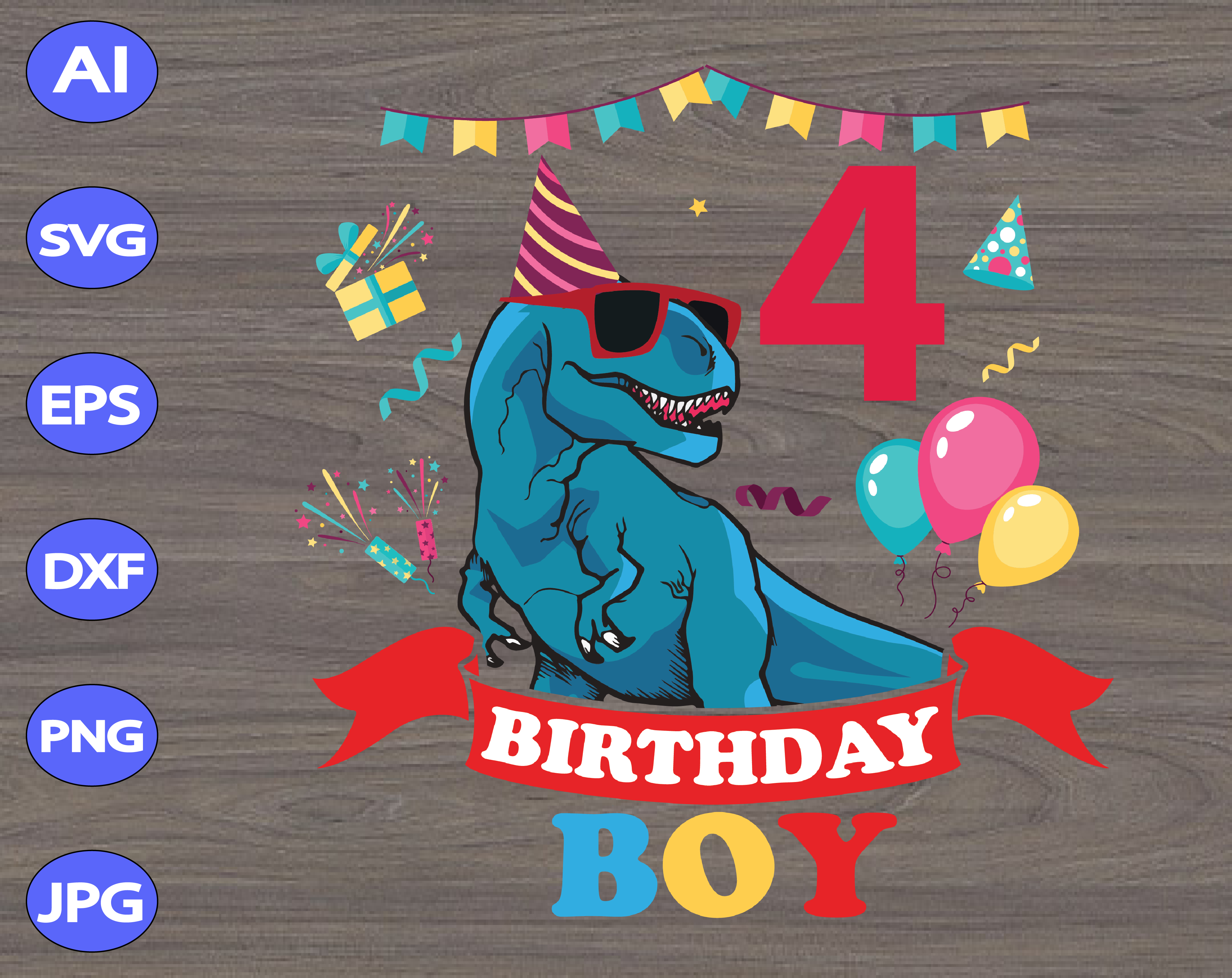 4th Birthday Boy svg, dxf,eps,png, Digital Download ...