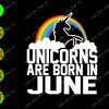 s6943 01 Unicorns Are Born In June svg, dxf,eps,png, Digital Download