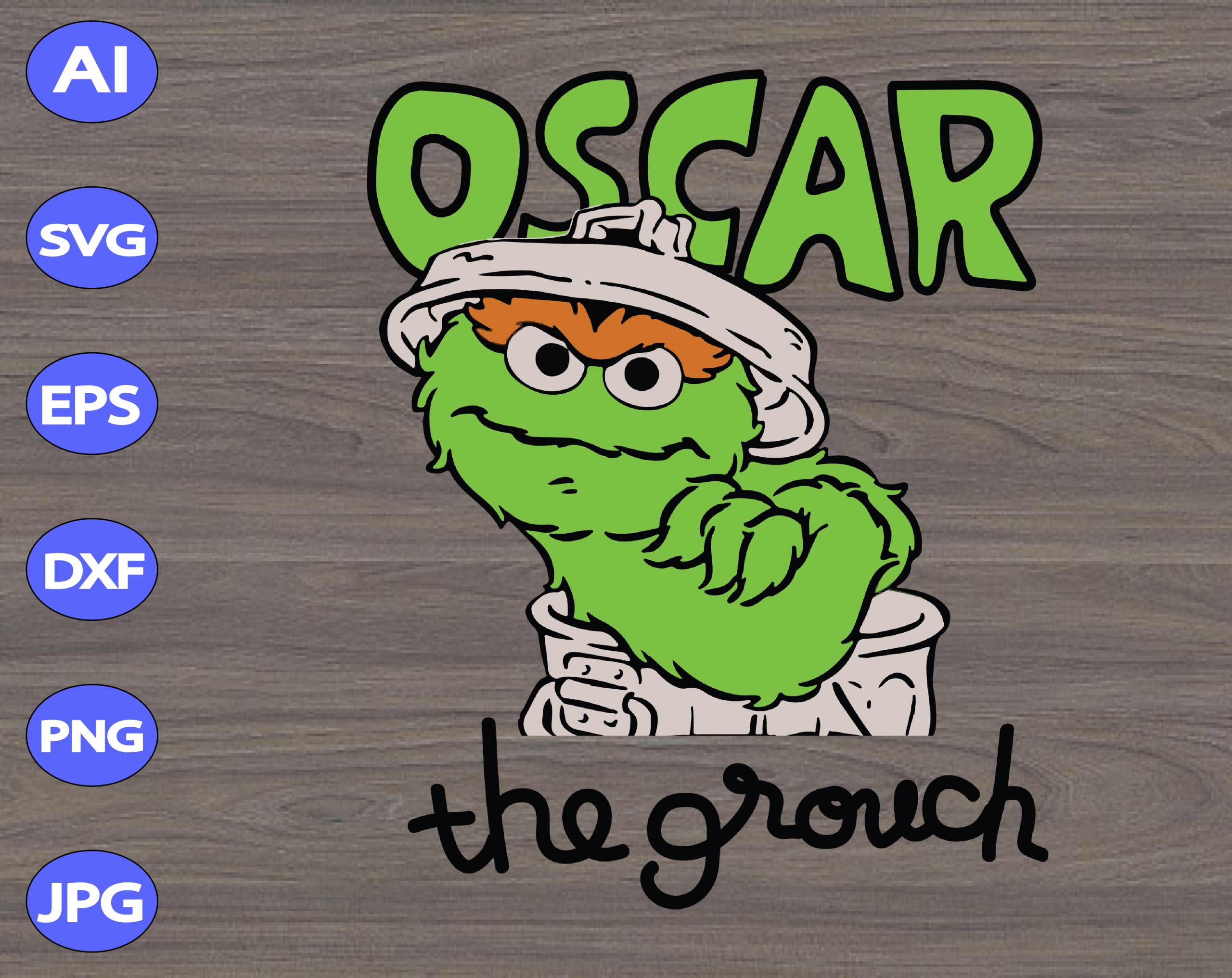 Oscar the grouch svg, dxf,eps,png, Digital Download – DesignBTF