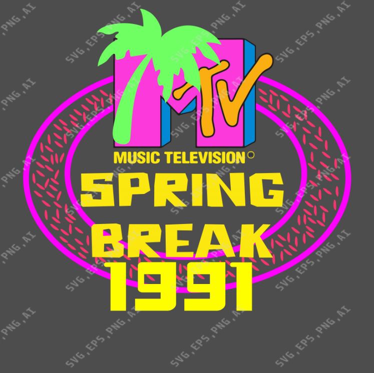 Download M Tv Music Television Spring Break 1991 Svg Dxf Eps Png Digital Download Designbtf Com