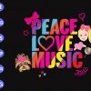 s8543 scaled Peace love music svg, dxf,eps,png, Digital Download