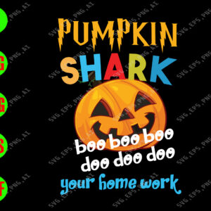 ss1666 01 Pumpkin shark boo doo your home work svg, dxf,eps,png, Digital Download