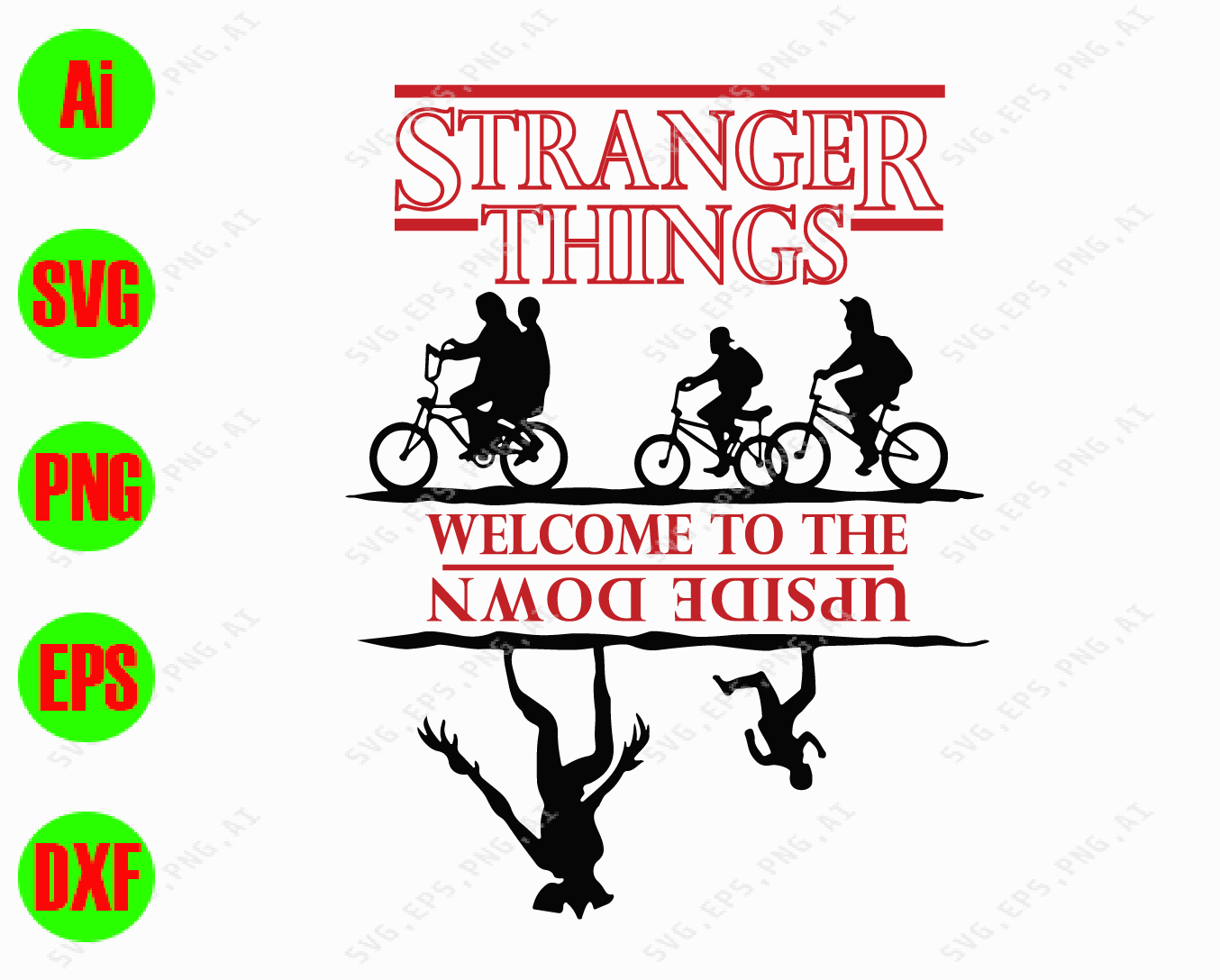 Download Free Stranger Things Welcome To The Upside Down Svg Dxf Eps Png Digital Download Designbtf Com PSD Mockup Template