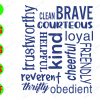 ss2048 01 scaled Brave clean courteous trustworthy helpful loyal kind cheerful friendly reverent thrifty obedient svg, dxf,eps,png, Digital Download