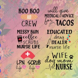 BG4 06 cover 8 Nurse Svg Bundle - 14 Designs, Nurse Week, Nurse Shirt, CNA, CMA, Lpn, Cut Files, Nurse Svg, Funny, Wife Dog Mom Nurse, Cricut, Silhouette