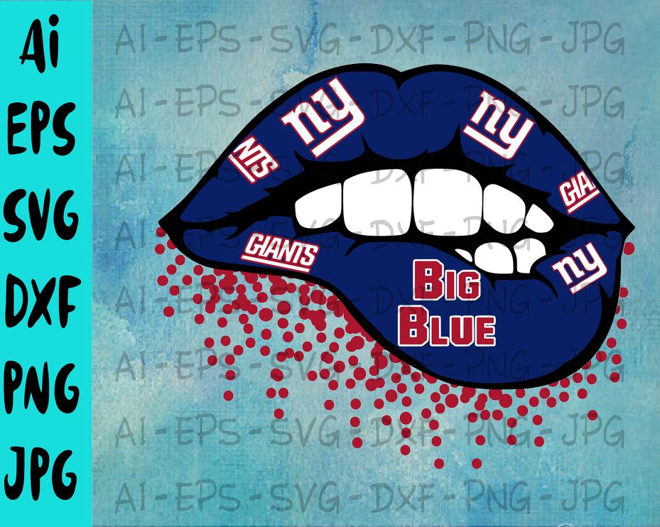 Download New York Giants Inspired Inspired Lips svg, dxf, png ...