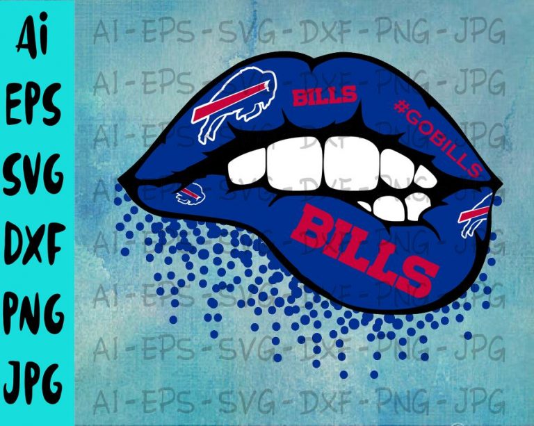 Buffalo Bills Inspired Lips svg, dxf, png, Cricut, Silhouette Cut File
