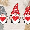 adca 01 1 scaled Three Gnomes Holding Hearts Svg, Valentine's Day Svg, Gnomes Svg, Dxf, Eps, Valentine Svg Clipart, Girls Valentine Shirt Design, Cut Files