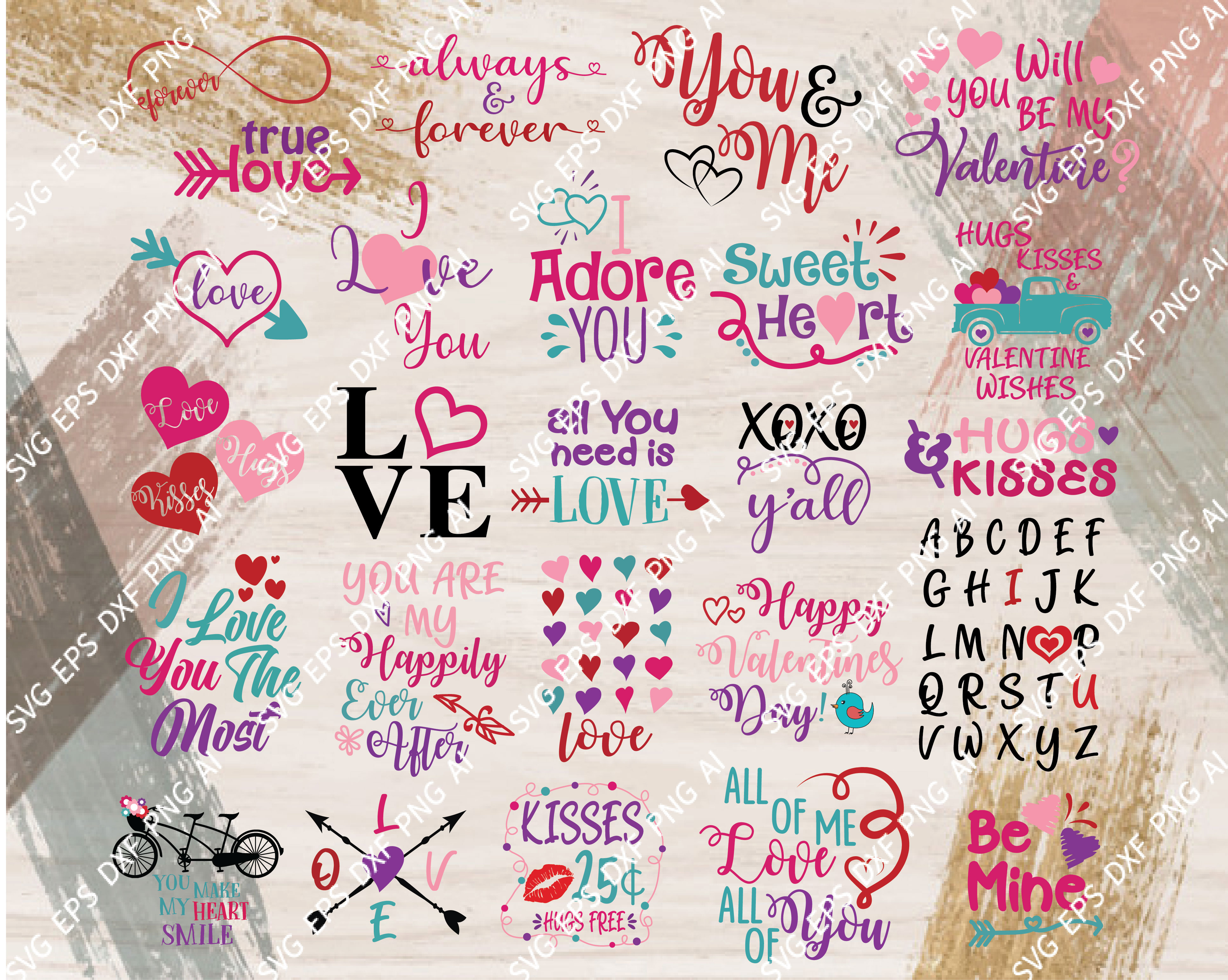 Download Valentines Day Svg Bundle 25 Valentine Svg Cut Files Clip Art Printable Art Print Cutting Files Svg Eps Png Dxf Jpg Pdf Designbtf Com