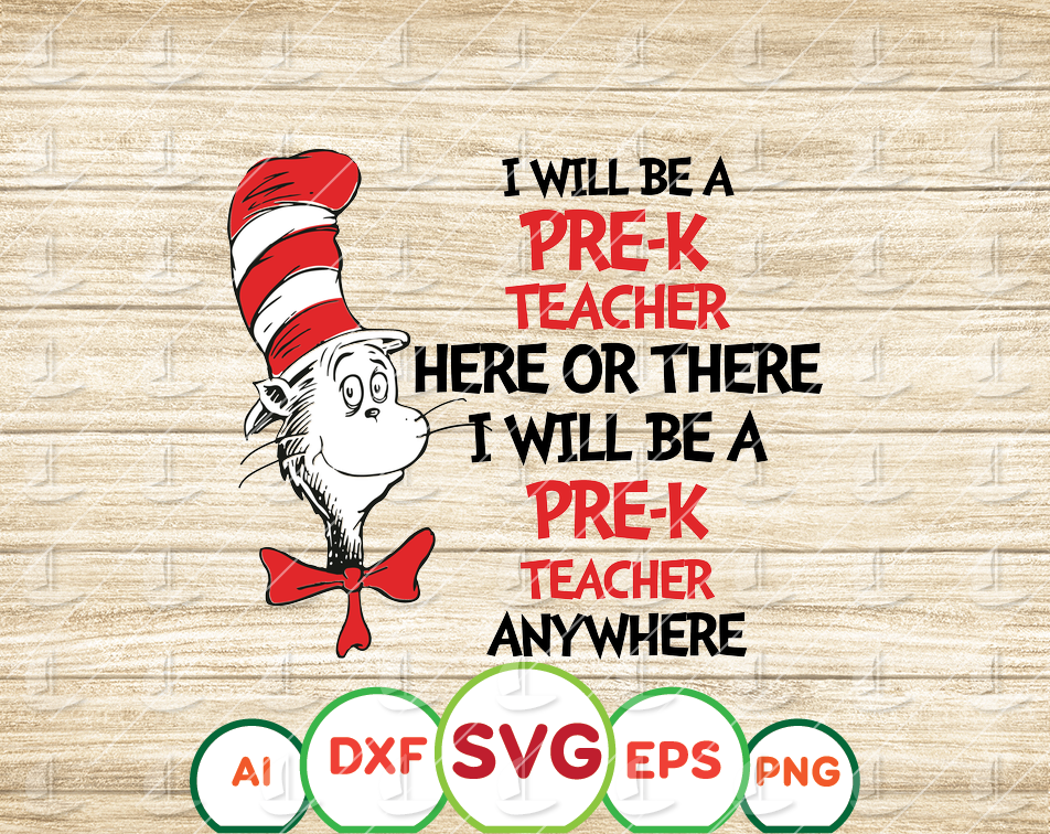 Download Kindergarten teacher here and there svg, Cat in hat svg ...