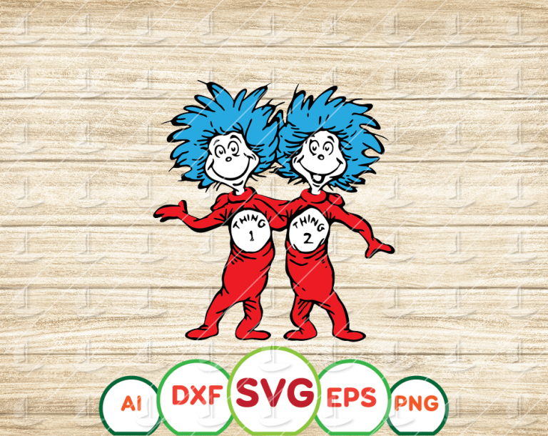 Download Thing 1 and Thing 2, SVG, Png, Svg, Jpg, Eps, Psd, Digital ...