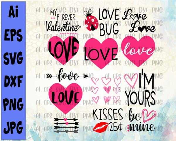 Download Valentine svg Bundle, Valentines svg, Valentine's Day svg ...