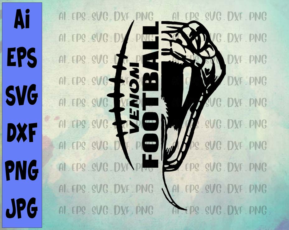 Download Venom Football Svg File Football Svg Snake Svg Clip Art Football Team Mascot Svg Svg For Cricut For Silhouette Dxf Eps Png Designbtf Com