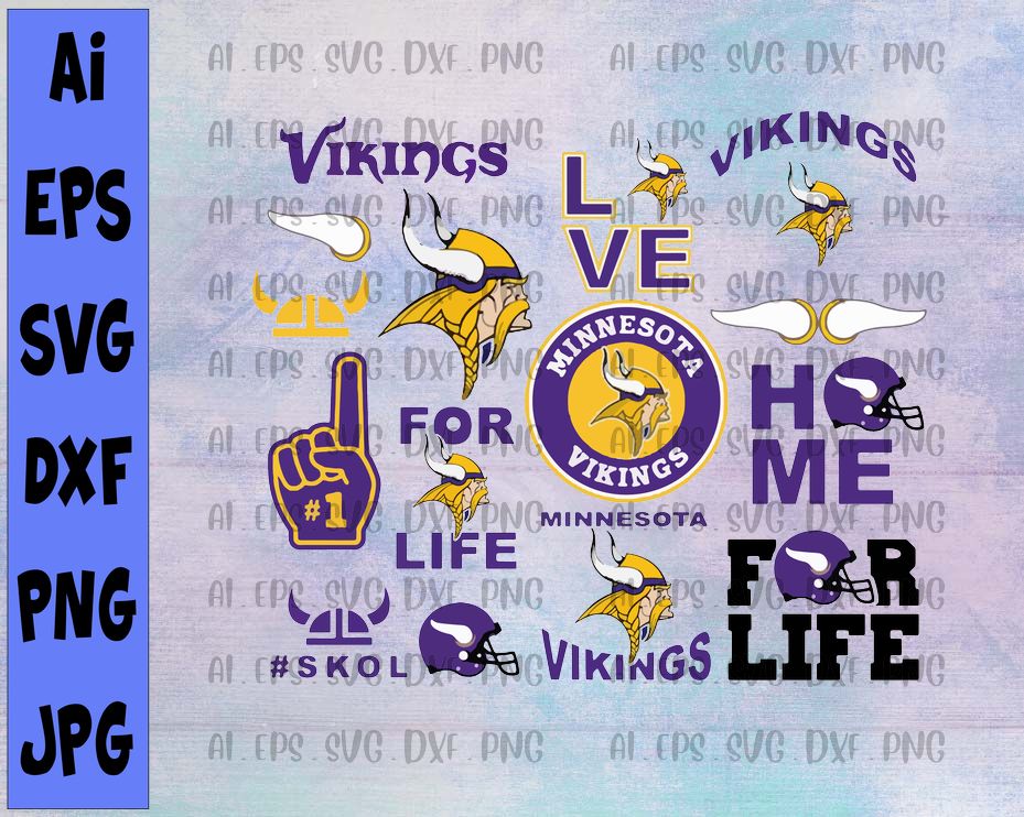 Download Minnesota Vikings Svg Png Jpeg Dxf Eps Vector Files Silhouette Cameo Cricut Cut File Digital Clipart Nfl Svg Nfl Logo Svg Designbtf Com SVG, PNG, EPS, DXF File