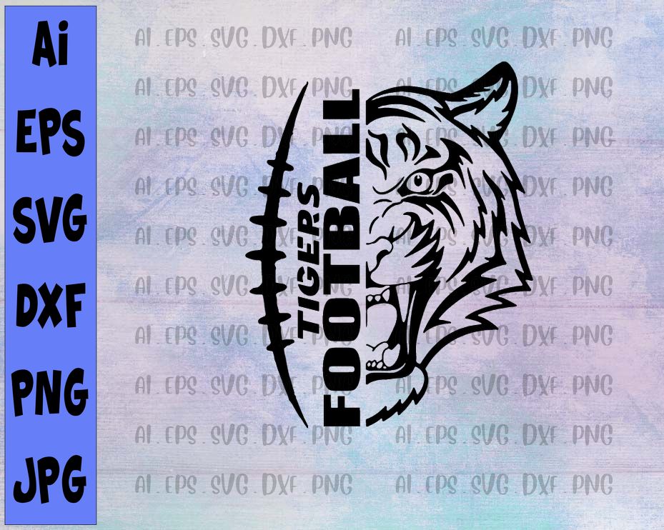 Download Tigers Football Svg File Football Team Mascot Tiger Mascot Svg Vector Graphics Svg For Cricut For Silhouette Dxf Eps Png Designbtf Com