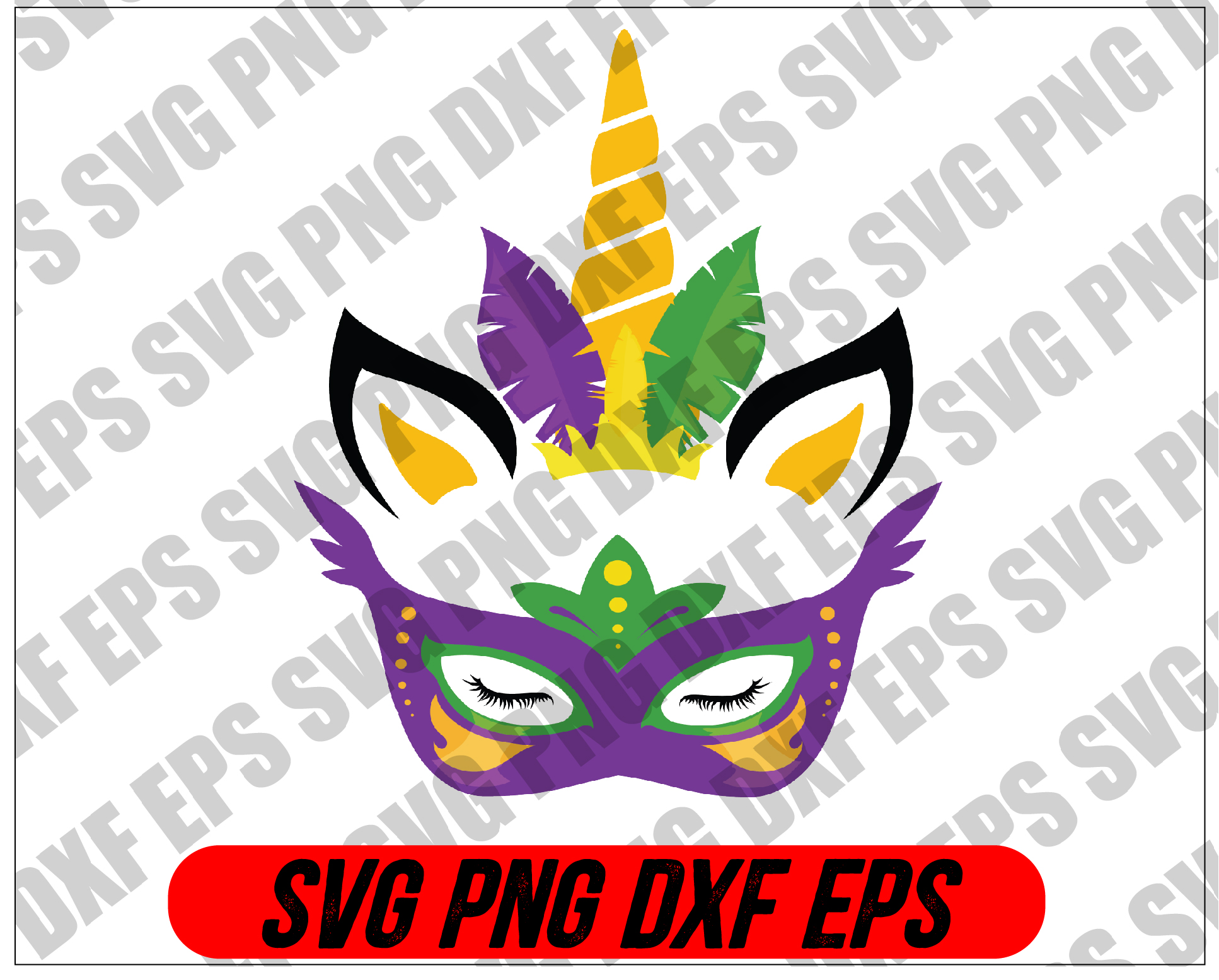 Mardi Gras Svg Unicorn Face Free Svg File Svg Png Dxf Eps Digital Download Designbtf Com