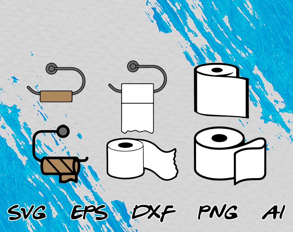 Toilet Paper Cut File Bundle For Silhouette And Cricut Toilet Paper Svg Png Dxf And Pdf Designbtf Com