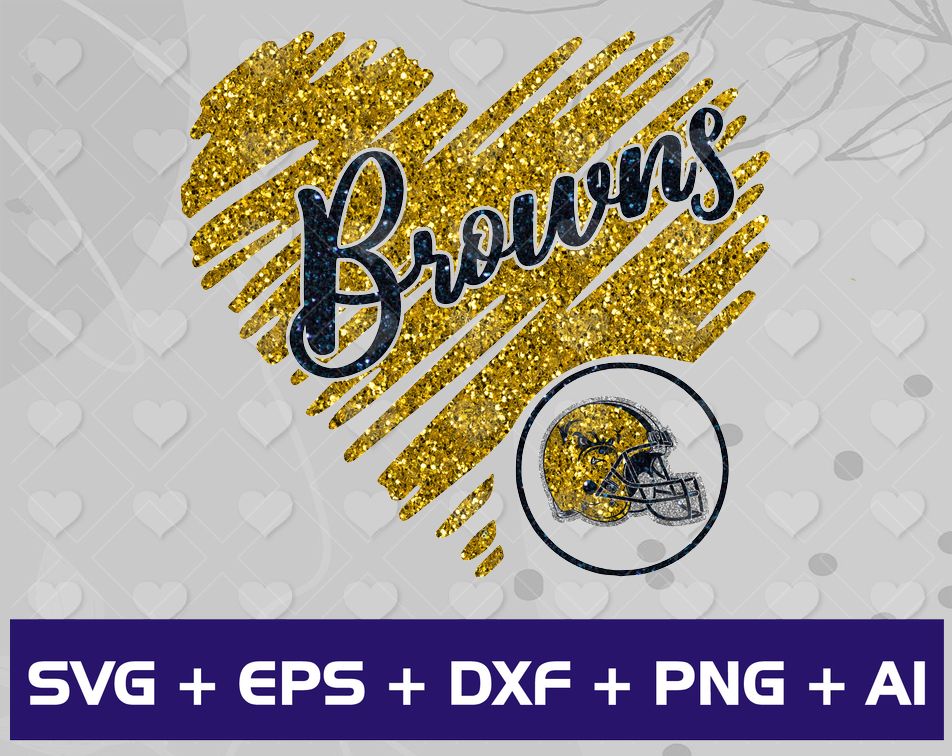 Cleveland Browns Glitter Heart Svg Png Dxf Jpeg Designbtf Com