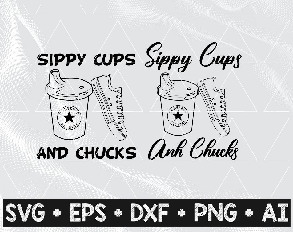 78 result 8 Sippy Cups and Chucks - Cute Shirt - Toddler, Little Boy, Little Girl, Summer - Cool Kid SVG and PNG - For Cricut & Shirts - Chuck Taylors