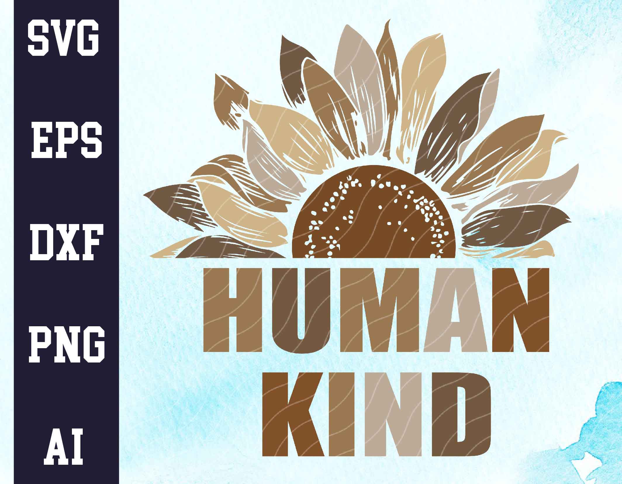 Download Human Kind Sunflower Design Multi Cultural Black White ...