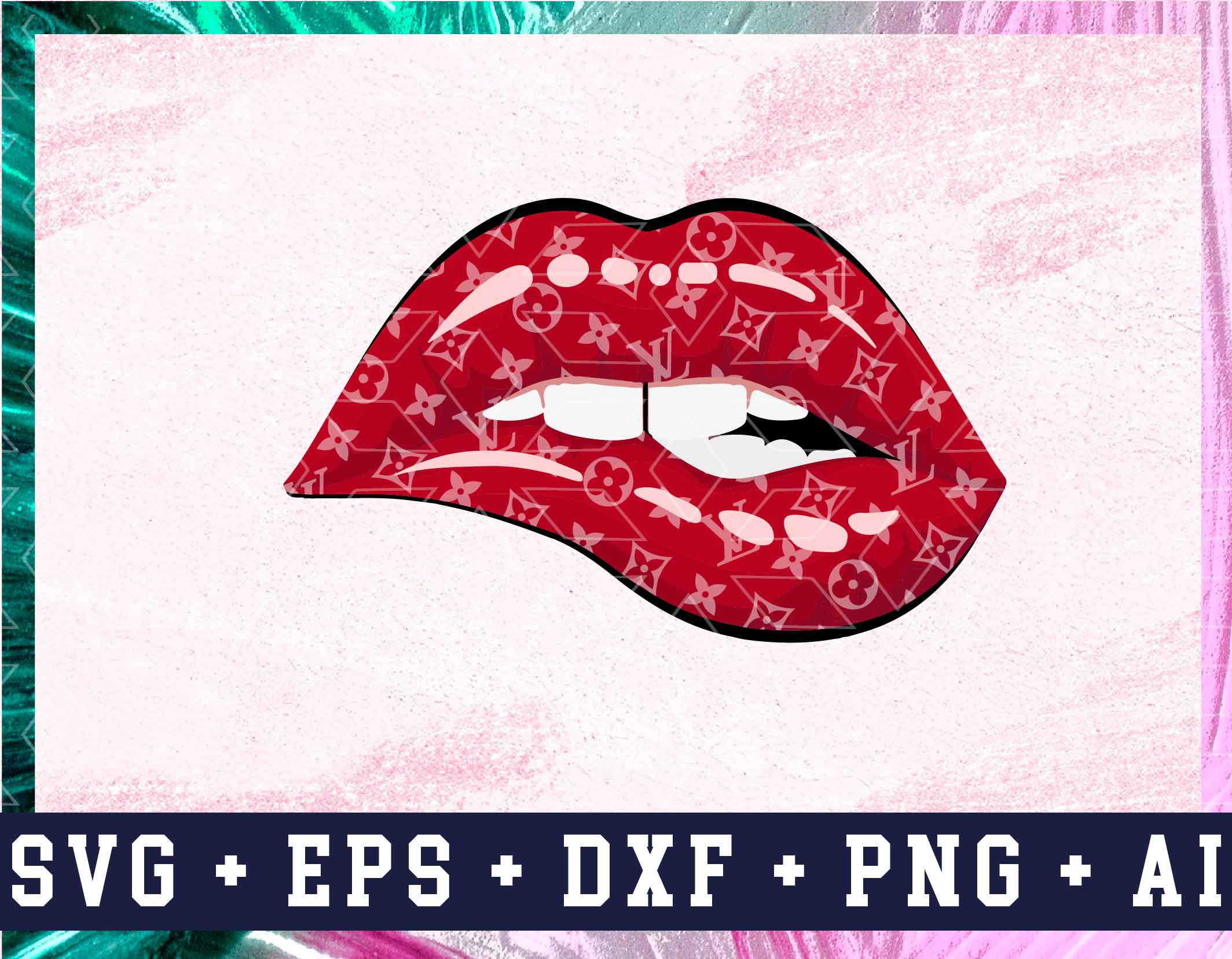 Download Louis Vuitton Supreme Lips Svg Design Cut File For Silhouette Cricut Sublimation Svg Png Eps Designbtf Com