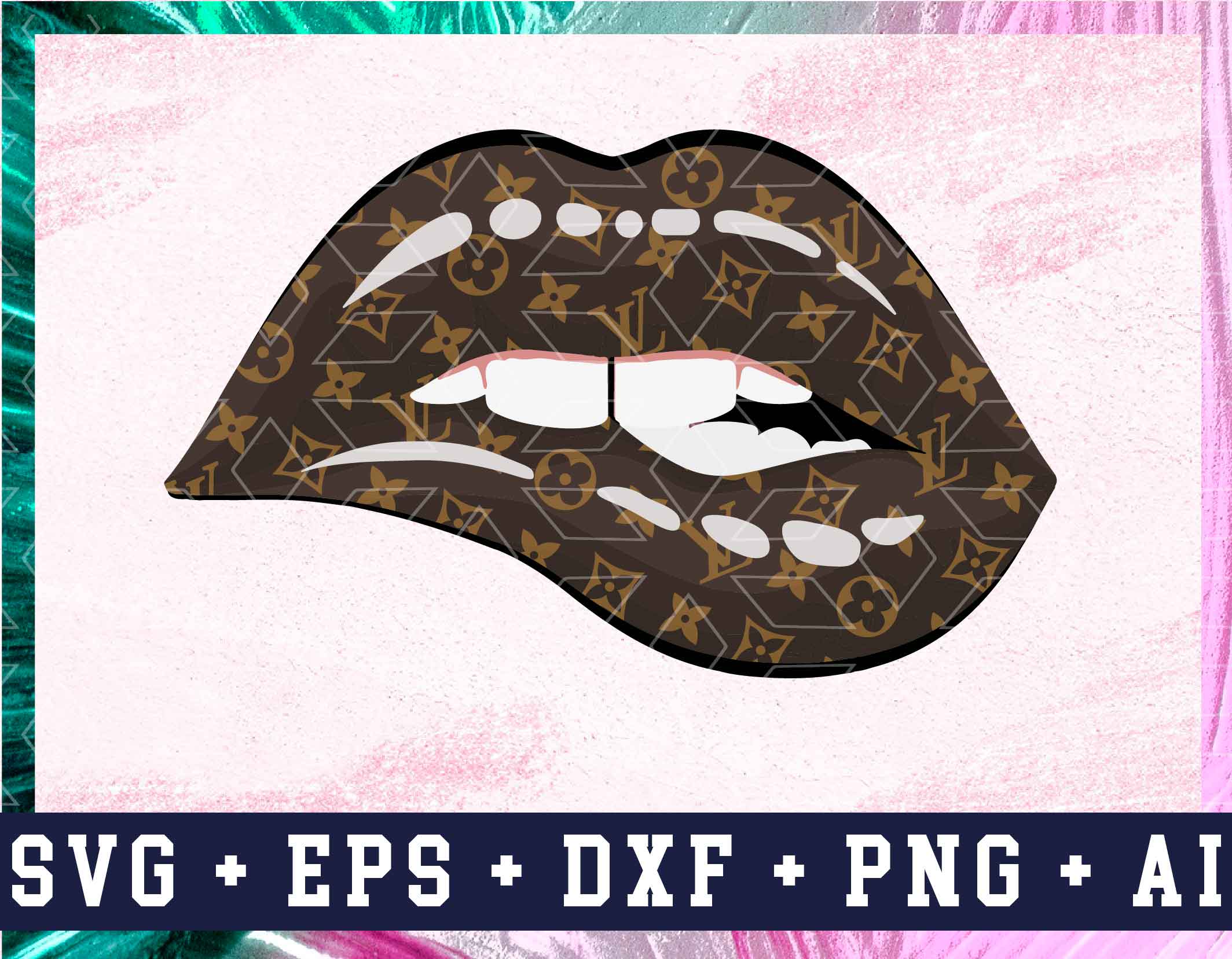 Download LV Inspired Louis Vuitton Lips SVG - Design Cut File For ...