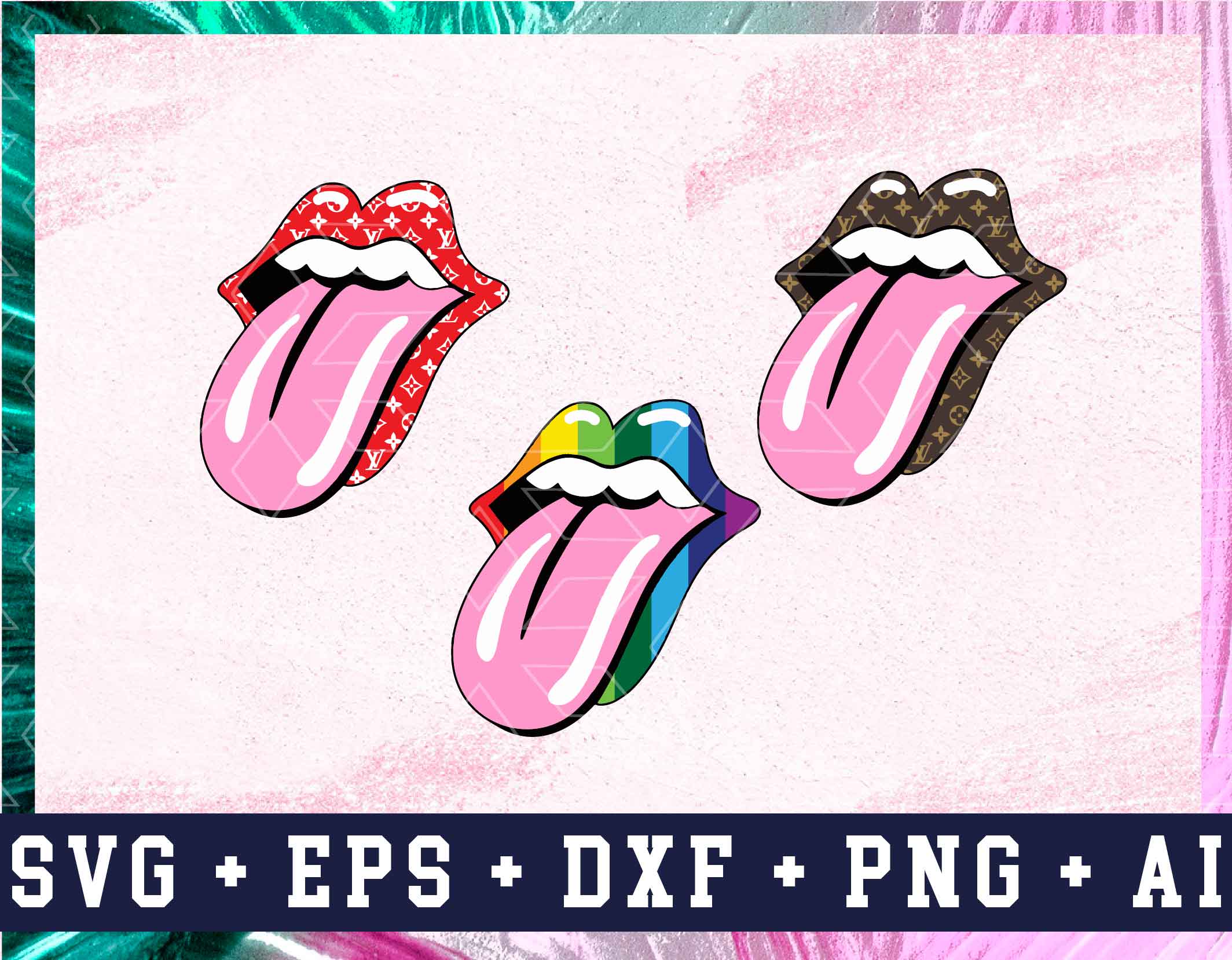 Louis Vuitton Supreme Lips Svg Png Dxf Eps Download Files