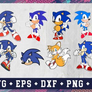 font 2 01 27 12 Sonic SVG Vector Clipart | Sonic Hedgehog Cut Files For Cricut - PNG SVG EPs And Ai