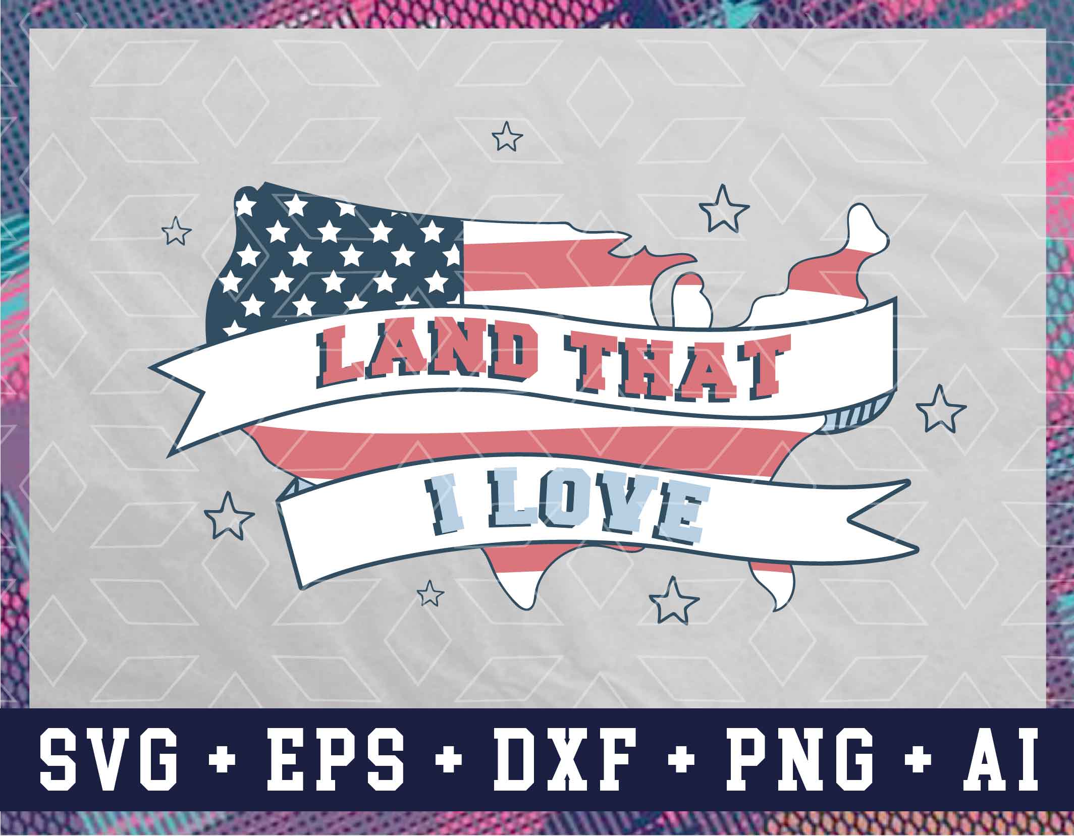 font 2 01 41 4th of July Sublimations, Designs Downloads, 4th of July, Png, Clipart, Shirt Design Sublimation Downloads, July 4th, Land That I Love