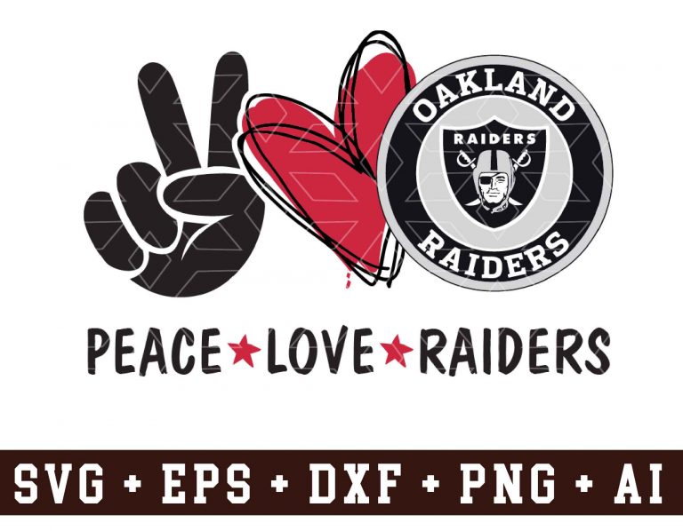 Download Peace love Oakland Raiders ,svg,png,dxf,eps,cricut,silhouette,play day,decoration,decal,Girl ...