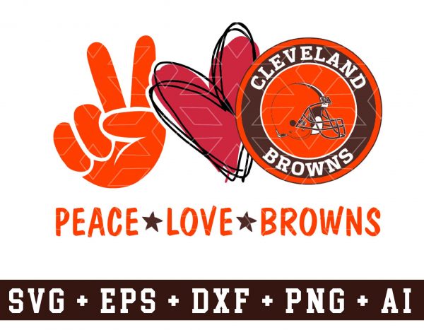 Peace love Cleveland Browns ,svg,png,dxf,eps,cricut,silhouette,play day